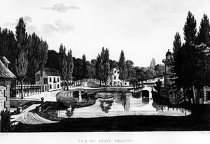 Vy över Peer Trianon i Versailles - teckning av Courvoisier av Henri Courvoisier-Voisin