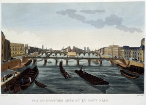 Utsikt över Pont des Arts och Pont Neuf - av Courvoisier av Henri Courvoisier-Voisin
