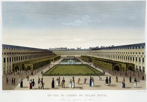 Utsikt över det kungliga slottets trädgård - i "" Views of Paris"" av Courvoisier av Henri Courvoisier-Voisin