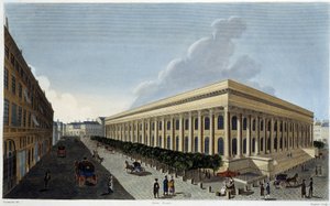 Utsikt över den nya börsen och Tribunal de Commerce - i "" Vues de Paris"" av Courvoisier av Henri Courvoisier-Voisin