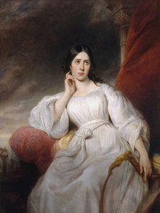 Porträtt av operasångerskan Maria Malibran-Garcia 1808-1836, som Desdemona, 1830.