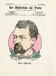 Valsedel 2:a serien, Satirical in Colours: Strauss Paul - Illustration av Henri Demare (1846-1888) av Henri Demare
