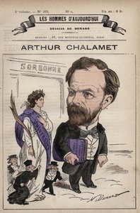 Tecknad film av Jean Marie Arthur Chalamet (1822-1895) fransk republikansk politiker - från "Les Hommes d