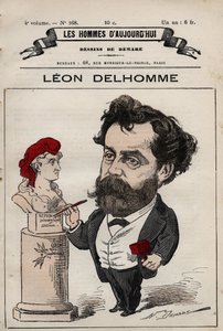 Tecknad film av Leon Alexandre Delhomme (1841-1895) fransk skulptör från 