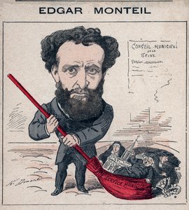 Edgar Monteil (1845-1926) fransk författare, frimurare - karikatyr av Henri Demare i "Les Hommes d