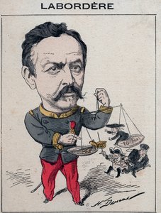 Jean Marie Arthur Labordere, fransk militär, politiker, senator för Seine - Tecknad av Henri Demare i "Les Hommes d