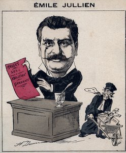 Porträtt av Philippe Emile Jullien (1845-1912), fransk politiker - Tecknad av Henri Demare i "Les Hommes d