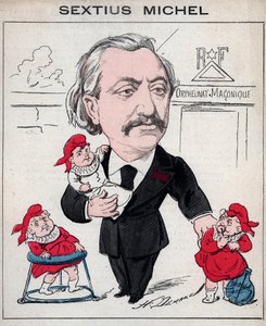 Sextius Michel (1827 - 1906) politiker och provensalsk författare av okkarikatyrspråket av Henri Demare i "Les Hommes d