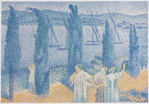 The Promenade (Landskap med cypresser) av Henri-Edmond Cross