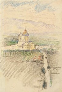 Vy över Santa Maria degli Angeli nära Assisi av Henri-Edmond Cross
