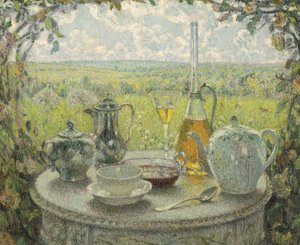 Postimpressionism: Table, Spring av Le Sidaner, Henri (1862-1939) av Henri Eugene Augustin Le Sidaner