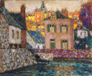 Studie För Hus På Floden Vid Fougères av Henri Eugene Augustin Le Sidaner