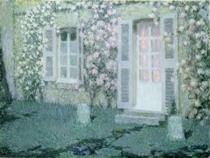 Huset med rosor, 1936 av Henri Eugene Augustin Le Sidaner