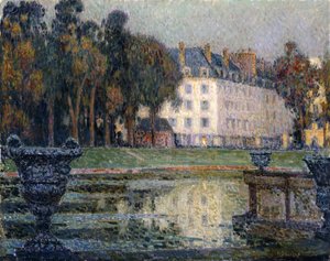 Neptunusfontänen i skymningen av Henri Eugene Augustin Le Sidaner