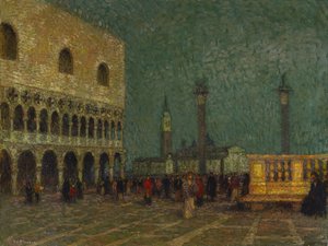 Venedig, Markusplatsen, ca 1914 (olja på duk) av Henri Eugene Augustin Le Sidaner