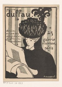 Visitkort från konsthandlaren Pierre Duffau i Paris av Henri Evenepoel