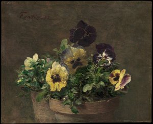 Penséer i kruka av Henri Fantin-Latour
