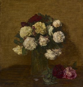 Rosor i en vas av Henri Fantin-Latour