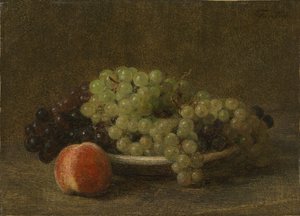 Stilleben med druvor och en persika av Henri Fantin-Latour