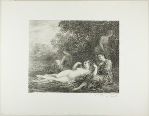 Badande kvinnor, fjärde stor tallrik av Ignace Henri Jean Fantin Latour