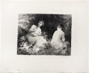 Badande kvinnor, andra medium tallrik av Ignace Henri Jean Fantin Latour