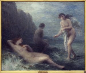 Vid havet. Målning av Henri Fantin Latour (1836-1904), Olja på duk av Ignace Henri Jean Fantin Latour