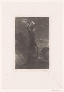 Isolde ger Tristan den överenskomna signalen Tristan och Iseult. Akt II. Signal dance la night Richard Wagners liv och verk (serietitel) av Ignace Henri Jean Fantin Latour