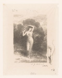 Jonge kvinna med sjaal Den unga patienten Gedichten van André Chénier (serietitel) Illustrationer till André Chéniers dikter (serietitel) av Ignace Henri Jean Fantin Latour