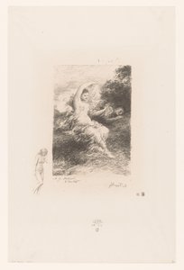 Lydé vakar över sin sovande älskare Lyde Dikter av André Chénier (serietitel) Illustrations pour les Poésies d