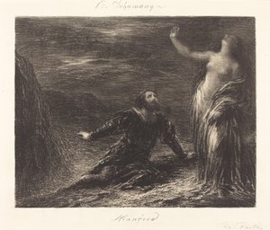 Manfred och Astarte (2:a plattan) av Ignace Henri Jean Fantin-Latour