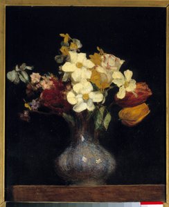 Narcisser och tulpaner Målning av Henri Fantin Latour (Fantin-Latour av Ignace Henri Jean Fantin Latour