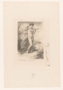 Néere met wapperende sluier Neere Gedichten van André Chénier (serietitel) Illustrationer till André Chéniers dikter (serietitel) av Ignace Henri Jean Fantin-Latour