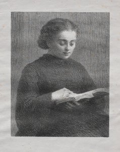Läsning: Porträtt av konstnärens syster av Ignace Henri Jean Fantin Latour
