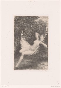 Sara vaggar naken i en hängmatta över vattnet Sara la Baigneuse Hector Berlioz liv och verk (serietitel) av Ignace Henri Jean Fantin Latour