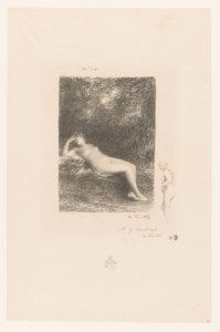Slapende waternimf Jag vet, när middagen gör att de vill ha skuggan XXVII Gedichten van André Chénier (serietitel) Illustrationer till André Chéniers dikter (serietitel) av Ignace Henri Jean Fantin Latour