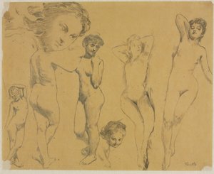Studier av kvinnliga nakenbilder av Ignace Henri Jean Fantin Latour