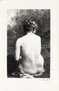 Studie av sittande kvinna, sedd bakifrån av Ignace Henri Jean Fantin-Latour