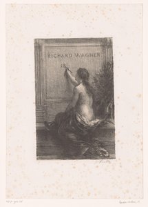 Titeltryck för: Richard Wagner, sa vie et ses œuvres Richard Wagner (titel på objekt) Odödlighet Richard Wagners liv och verk (serietitel) av Ignace Henri Jean Fantin Latour