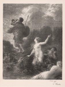 神々の黄昏: ジークフリートとラインの乙女たち スウェーデン語 av Ignace Henri Jean Fantin Latour