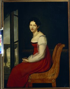 Porträtt av prinsessan Varvara Sergeevna Dolgorukova, född Gagarina (1793-1833) (Princess Varvara Sergeyevna Dolgorukova) - Målning av Henri Francois Riesener (1767-1828), olja på duk (96,8x125 cm)