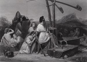 Moses i Midjans land (gravyr) av Henri Frederic (after) Schopin