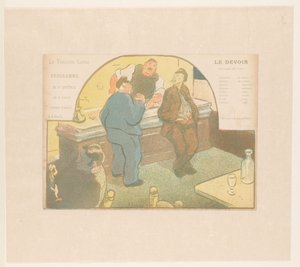 Fyra män i en bistro Le Devoir (titel på objekt) Föreställningar av Théâtre Libre (serietitel) Les Programs du Théâtre Libre (serietitel) av Henri Gabriel Ibels