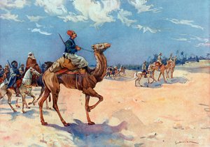 Kampanjer i Sahara (1882-1902) "" Överste Eu:s algeriska skärmytslingar i närheten av In Salah i Algeriska Sahara