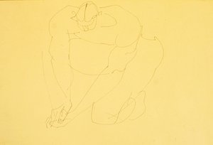 Naken man på knä II av Henri Gaudier-Brzeska
