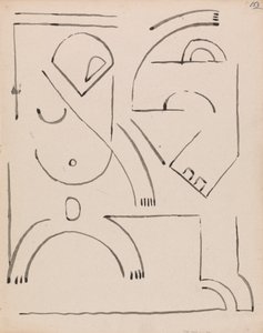 Abstrakt figurkomposition av Henri Gaudier Brzeska