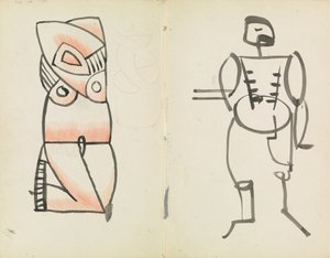 Hukande hona och stående hane av Henri Gaudier-Brzeska