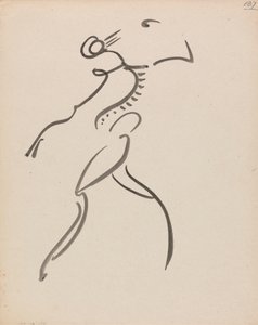 Dansande figur, i profil