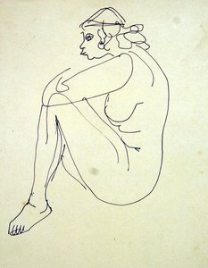 Naken kvinna sitter av Henri Gaudier-Brzeska