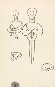Fyra studier för två figurdesigner av Henri Gaudier-Brzeska