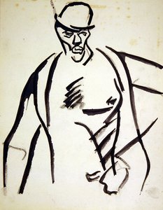 Man i bowlerhatt av Henri Gaudier-Brzeska
